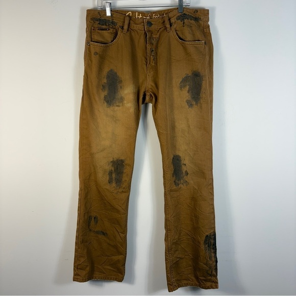 Cult of Individuality Other - ❤️ Cult of Individuality Brown Jeans with Paint Splat Black Details 38